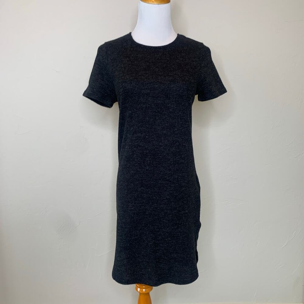 Soft Gray Curved Hem Sweater Dress XS